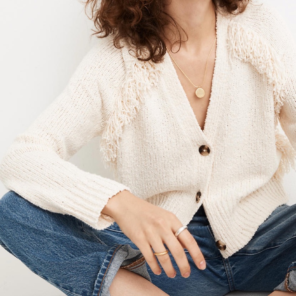 Madewell Chatterton Fringe Cardigan Sweater - Picture 2 of 5